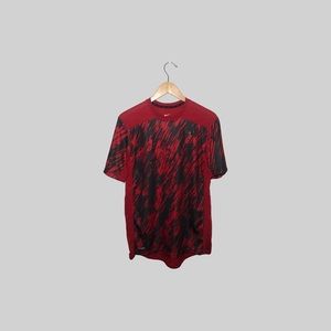 Nike Men’s (M) Red/Black Camo Dri-Fit Shirt